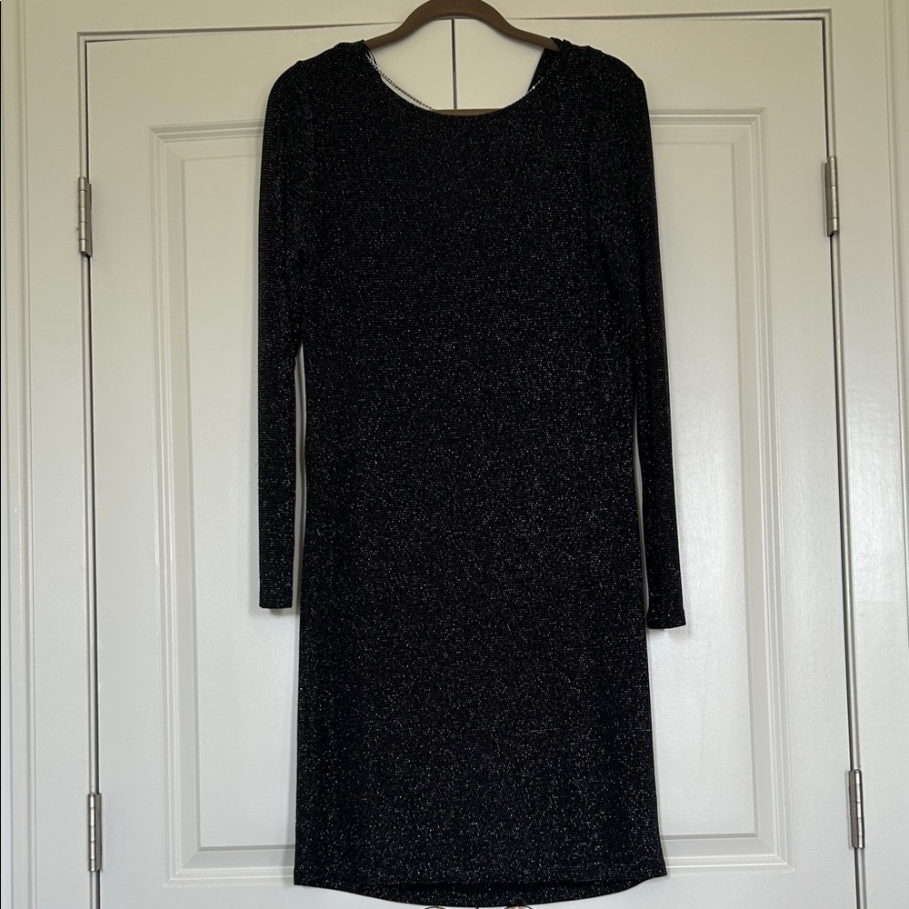 MICHAEL Michael Kors Black Sparkle Long Sleeve Dress